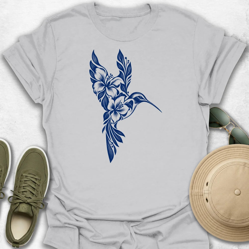 Hummingbird Flower in Flight T-Shirt
