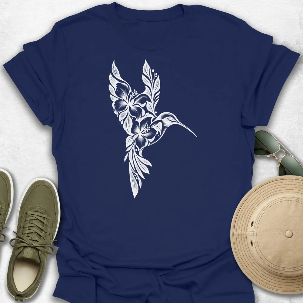 Hummingbird Flower in Flight T-Shirt