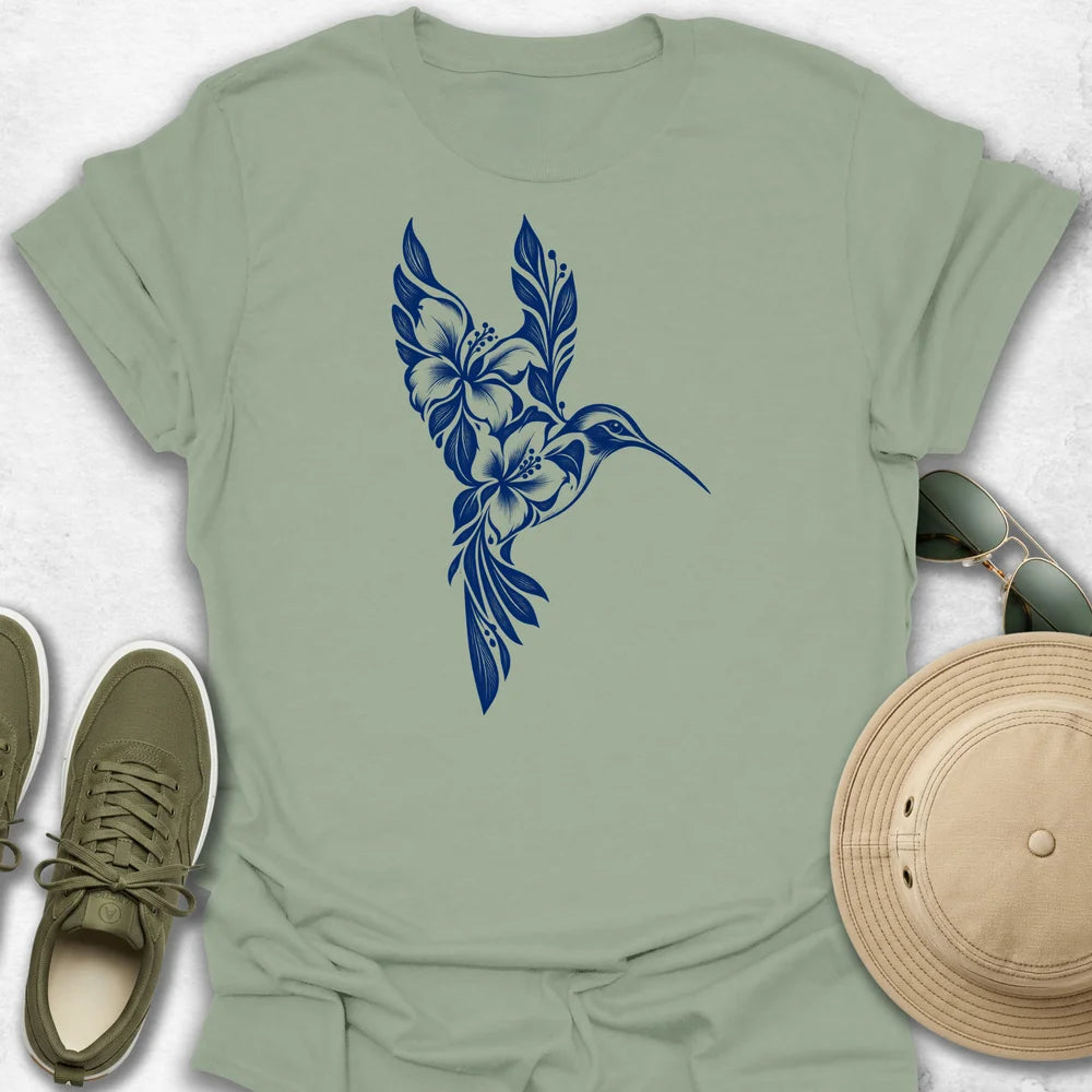 Hummingbird Flower in Flight T-Shirt