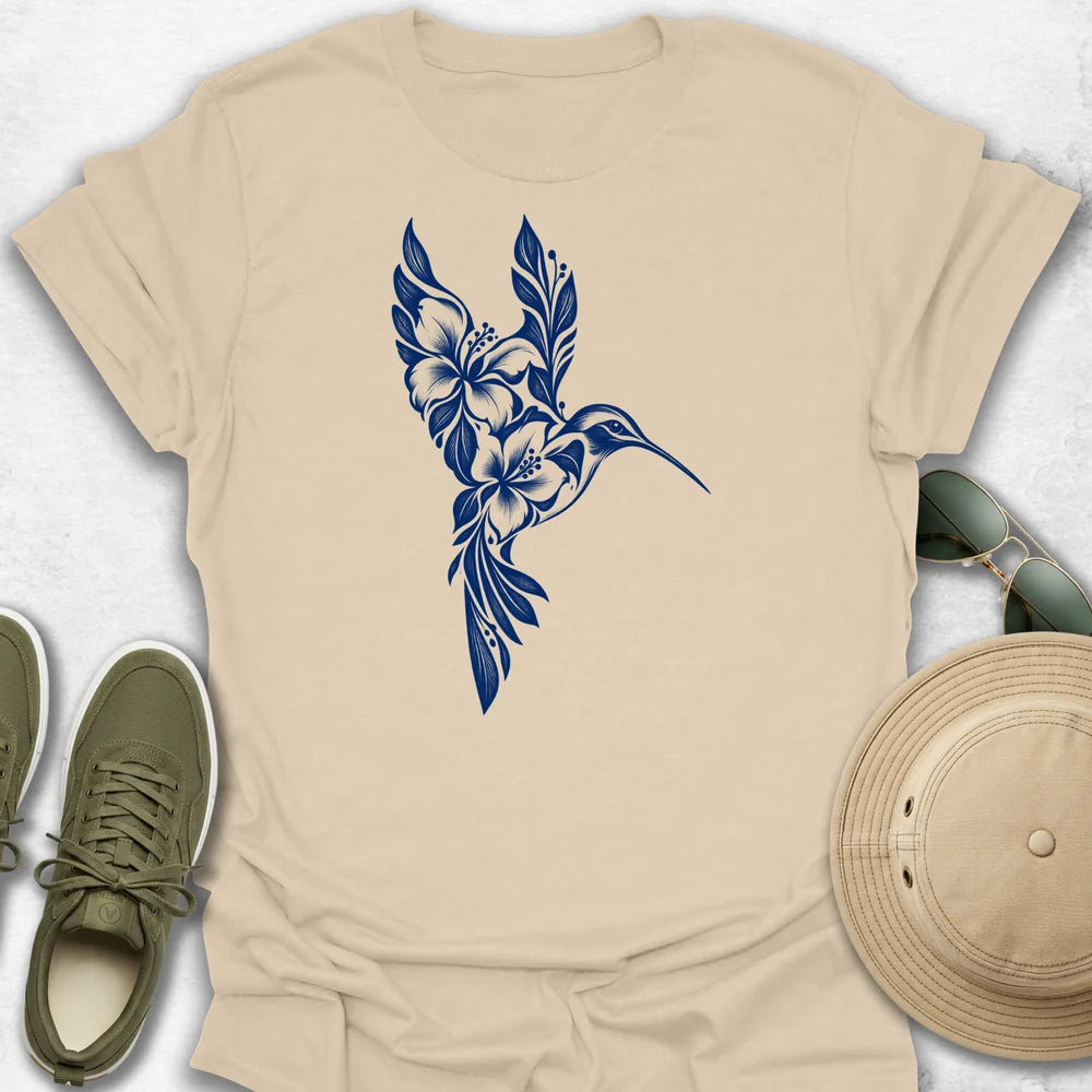 Hummingbird Flower in Flight T-Shirt