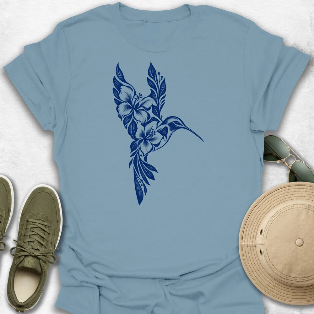 Hummingbird Flower in Flight T-Shirt