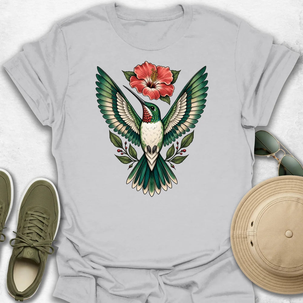 Hummingbird and Hibiscus T-Shirt