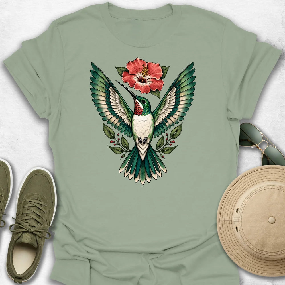 Hummingbird and Hibiscus T-Shirt