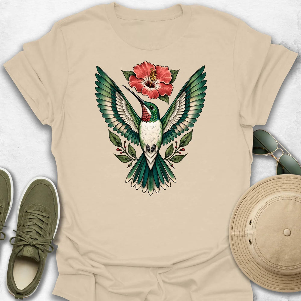 Hummingbird and Hibiscus T-Shirt