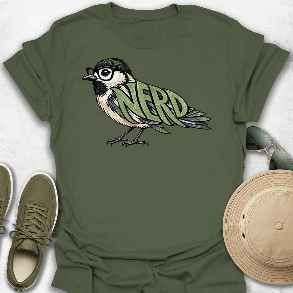 Green NERD Bird T-Shirt