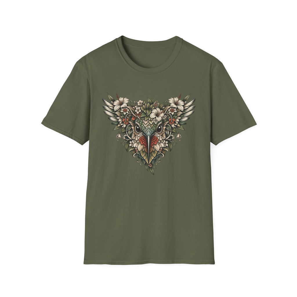 Botanical Hummingbird Floral Mask T-Shirt