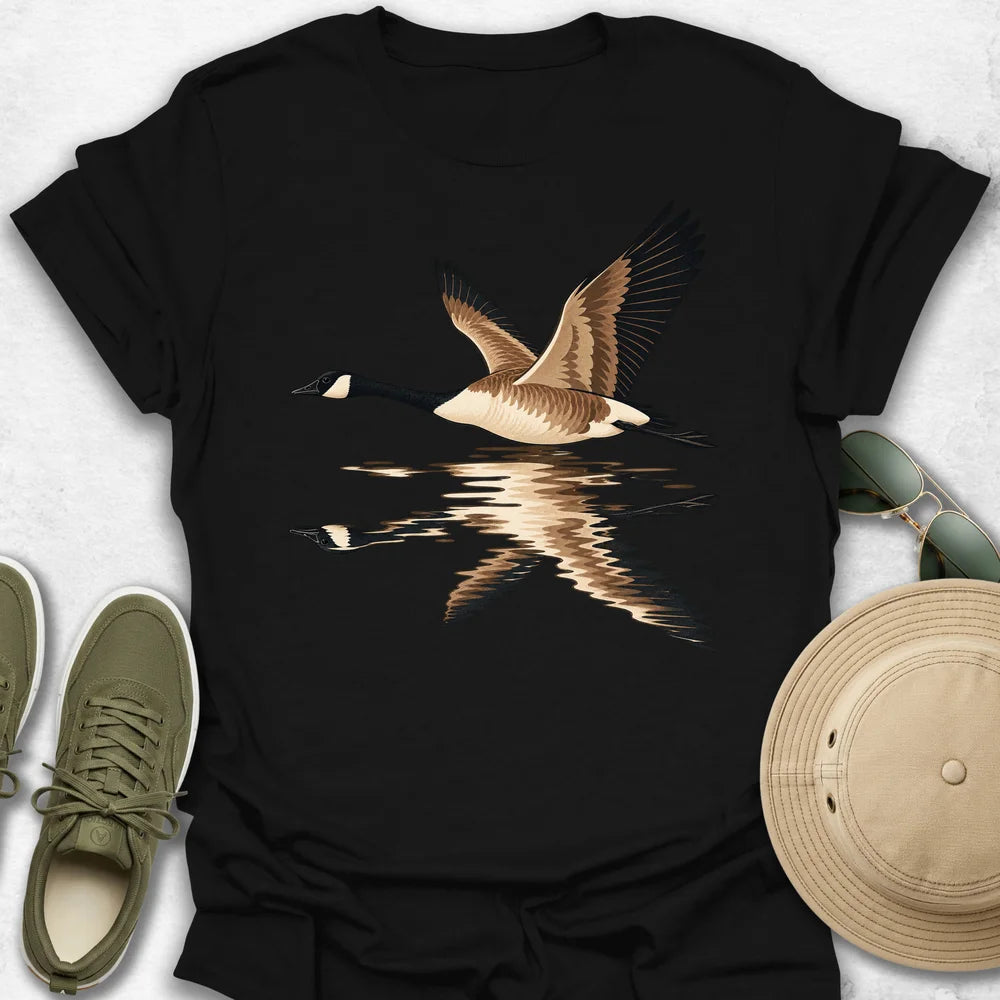 Canada Goose in Flight and Reflection T-Shirt