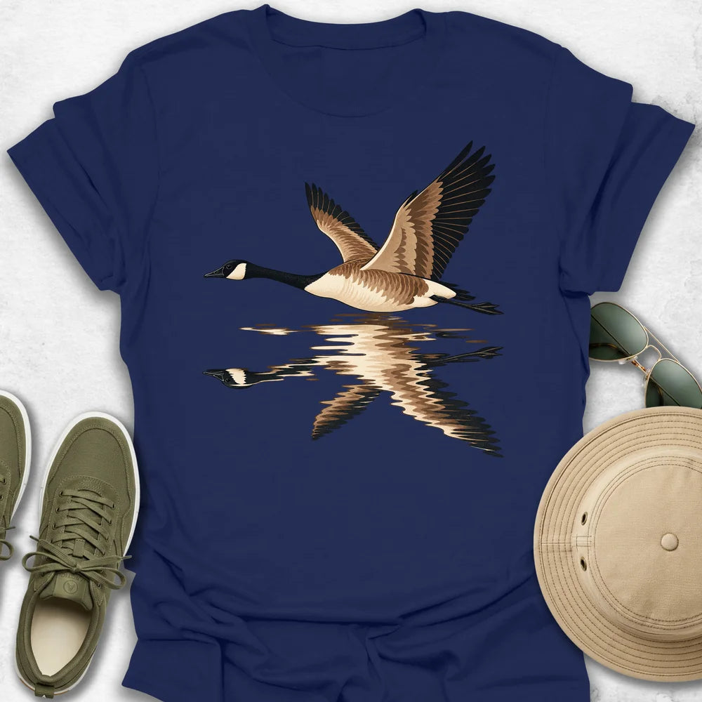 Canada Goose in Flight and Reflection T-Shirt