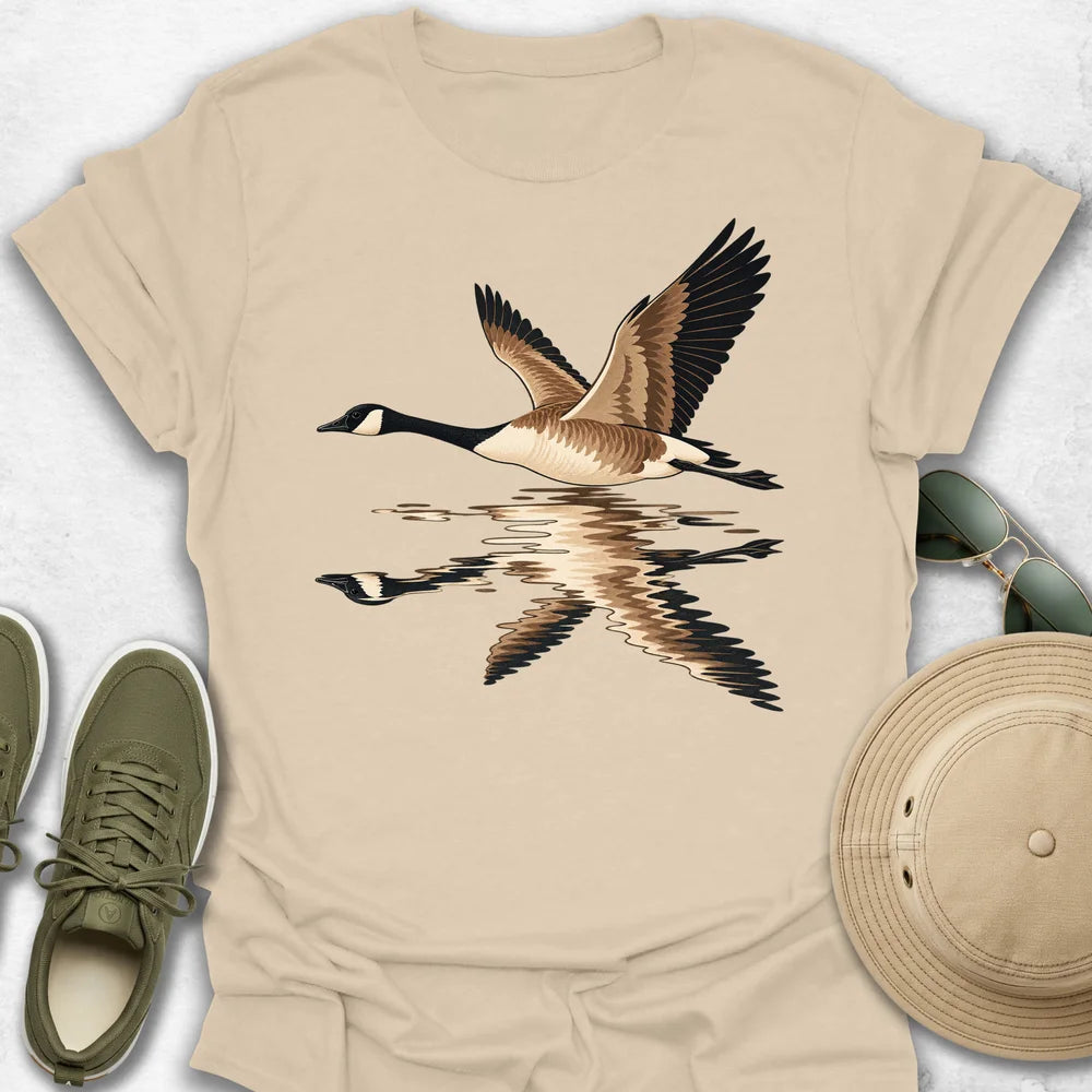 Canada Goose in Flight and Reflection T-Shirt