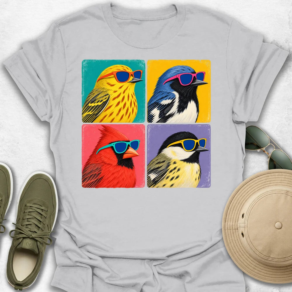 Birds Sunglasses Quartet T-Shirt