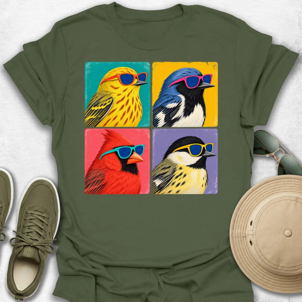 Birds Sunglasses Quartet T-Shirt