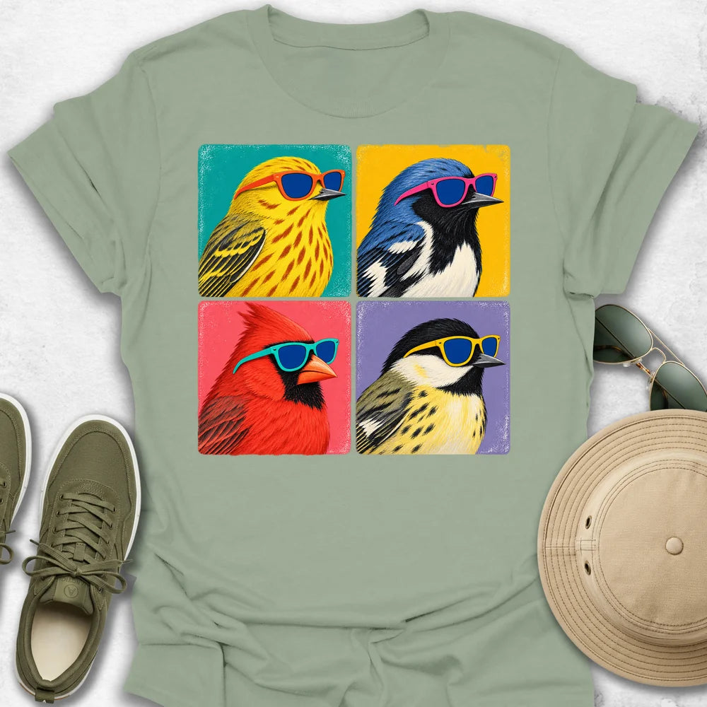Birds Sunglasses Quartet T-Shirt