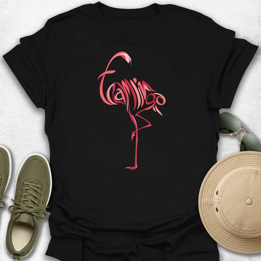 Calligraphic Flamingo T-Shirt