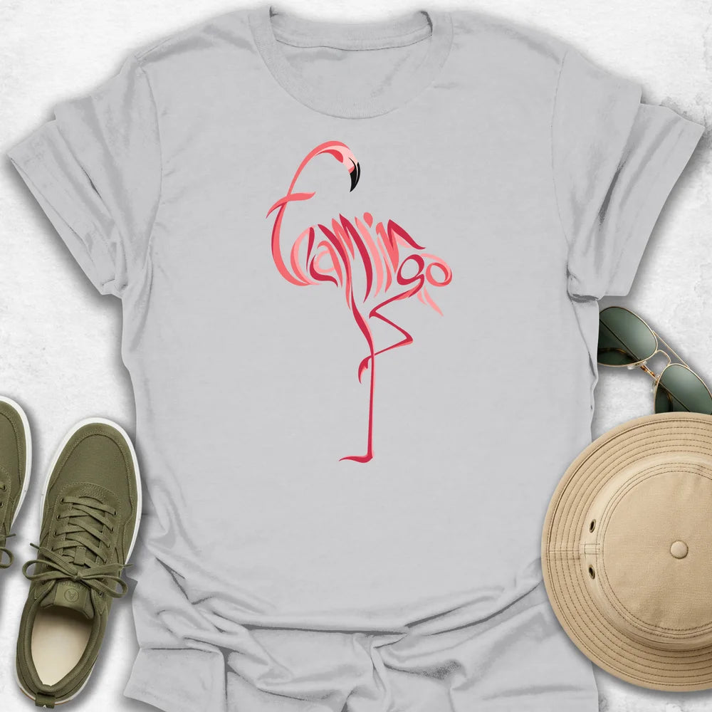 Calligraphic Flamingo T-Shirt