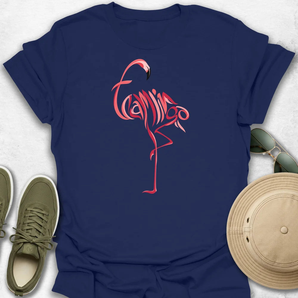 Calligraphic Flamingo T-Shirt