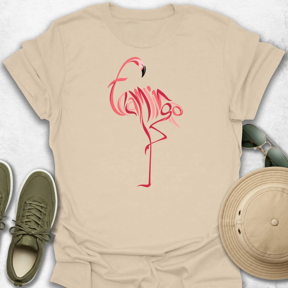 Calligraphic Flamingo T-Shirt