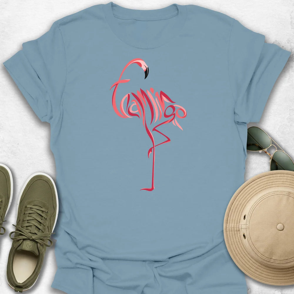 Calligraphic Flamingo T-Shirt