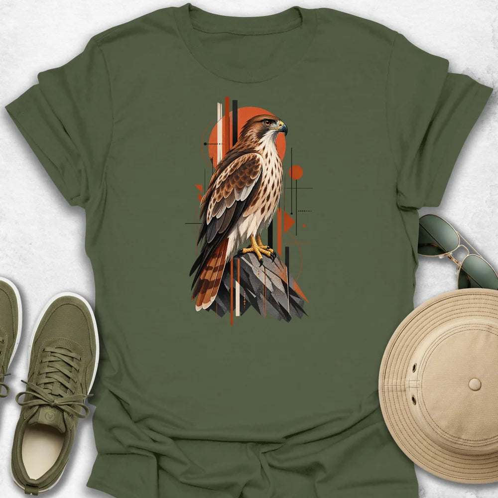 Falcon on Rust Sun T-Shirt