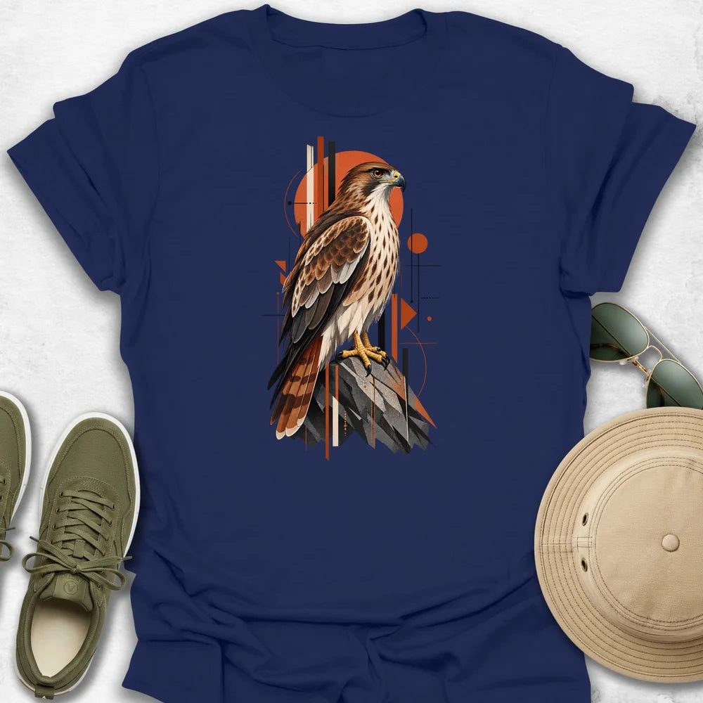 Falcon on Rust Sun T-Shirt