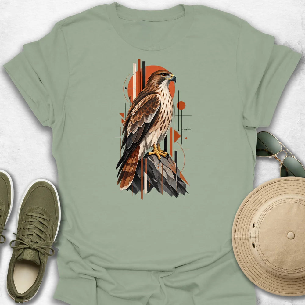 Falcon on Rust Sun T-Shirt
