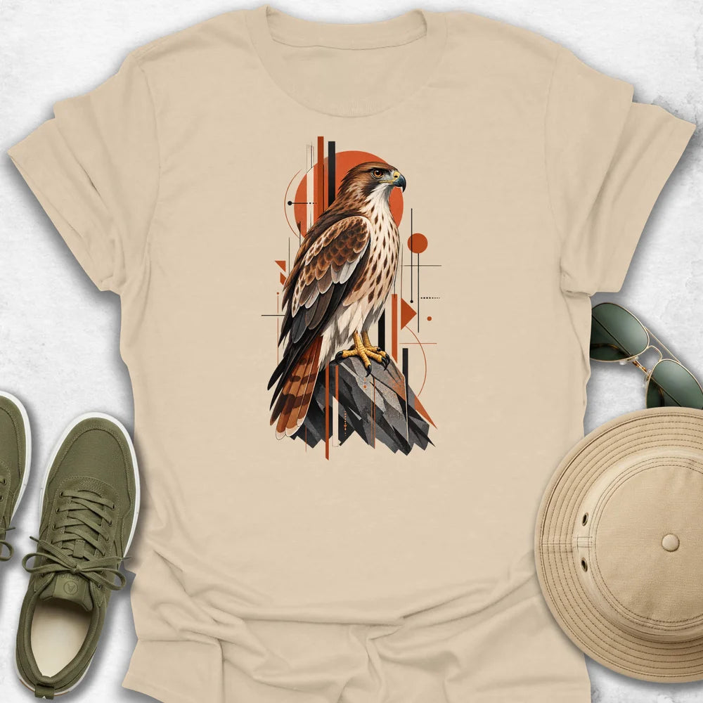 Falcon on Rust Sun T-Shirt