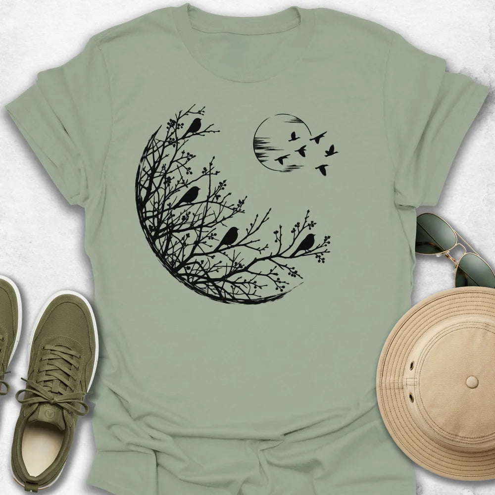 Birds and Moon T-Shirt