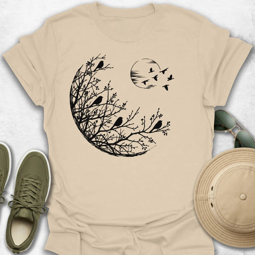 Birds and Moon T-Shirt