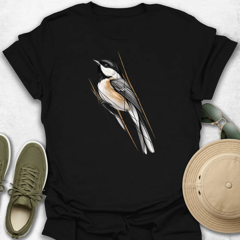 Geometric Sketch Chickadee T-Shirt