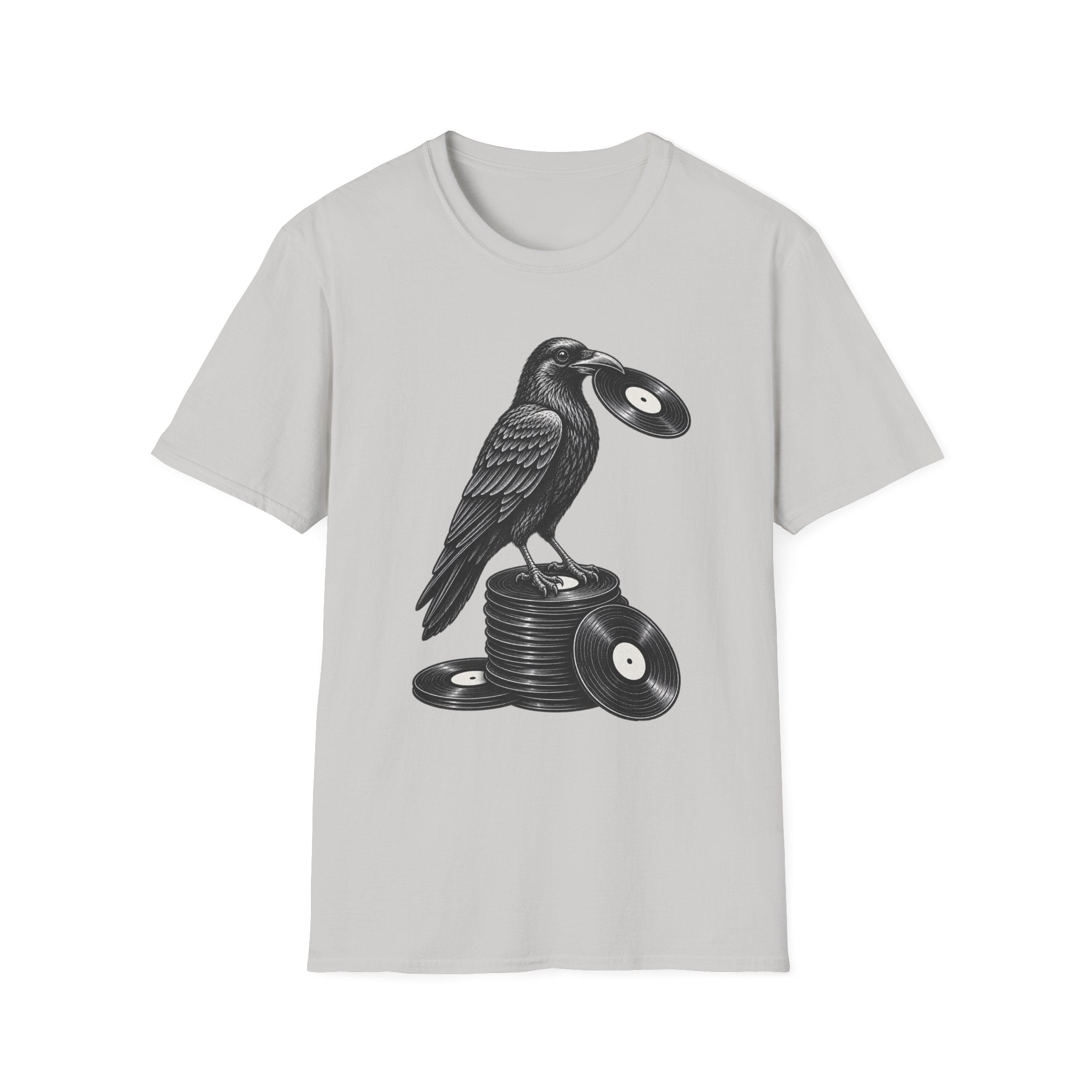 Crow Standing on Vinyl T-Shirt