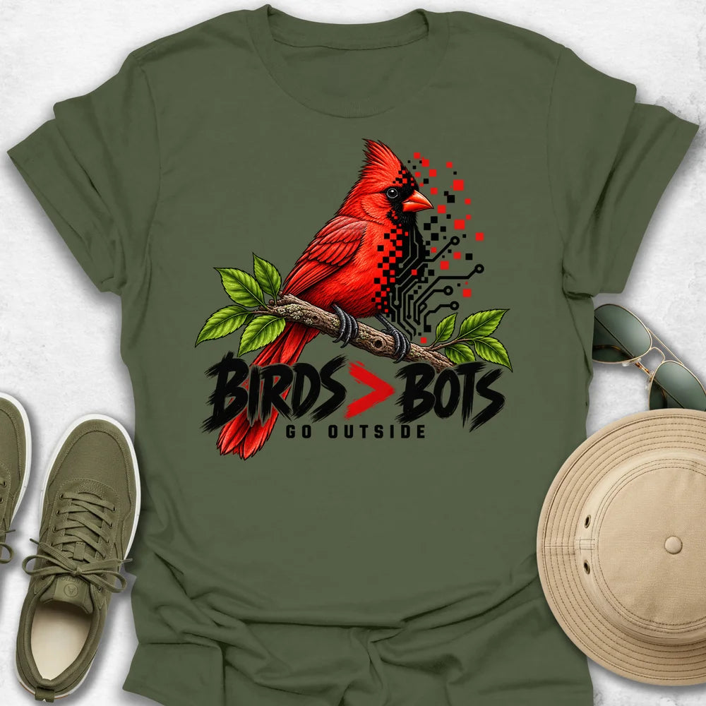 Birds Bigger than Bots Northern Cardinal T-Shirt