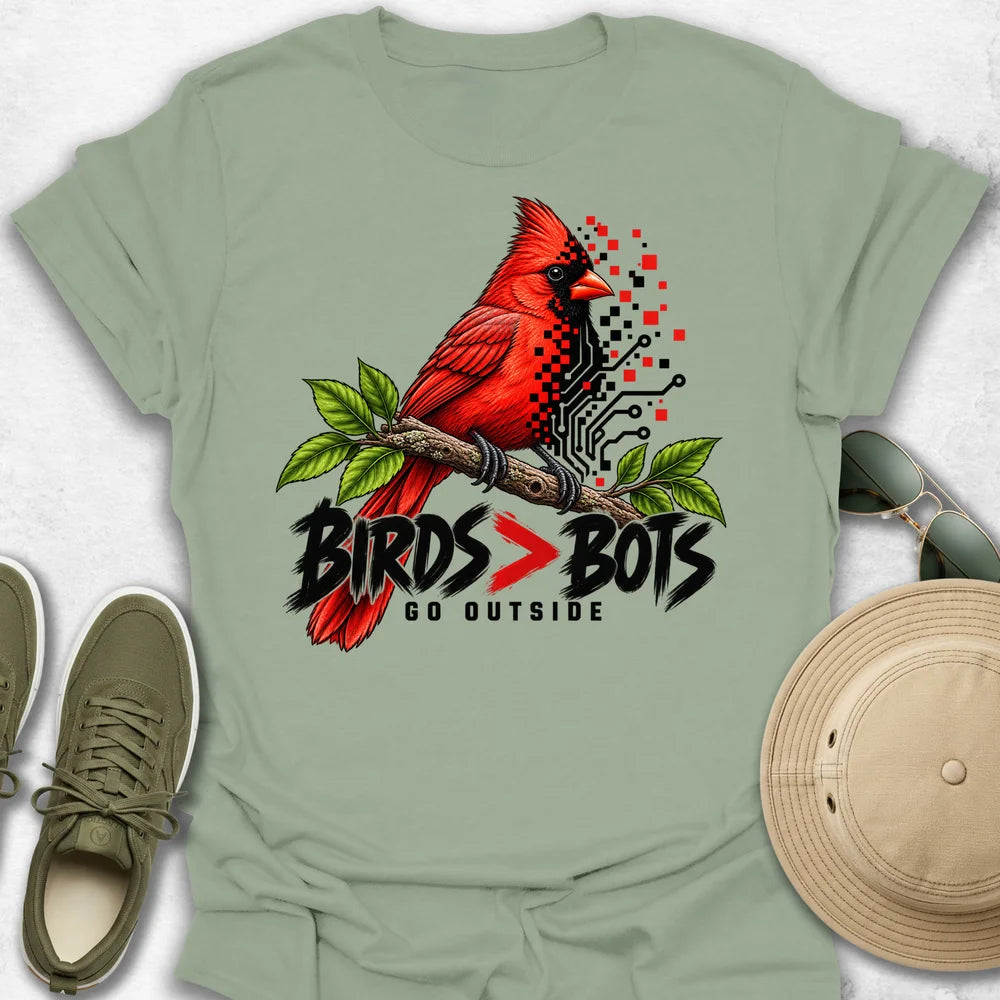 Birds Bigger than Bots Northern Cardinal T-Shirt