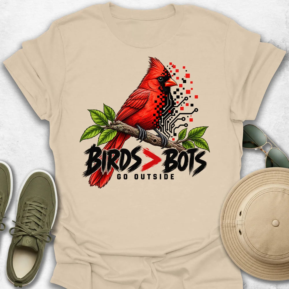 Birds Bigger than Bots Northern Cardinal T-Shirt