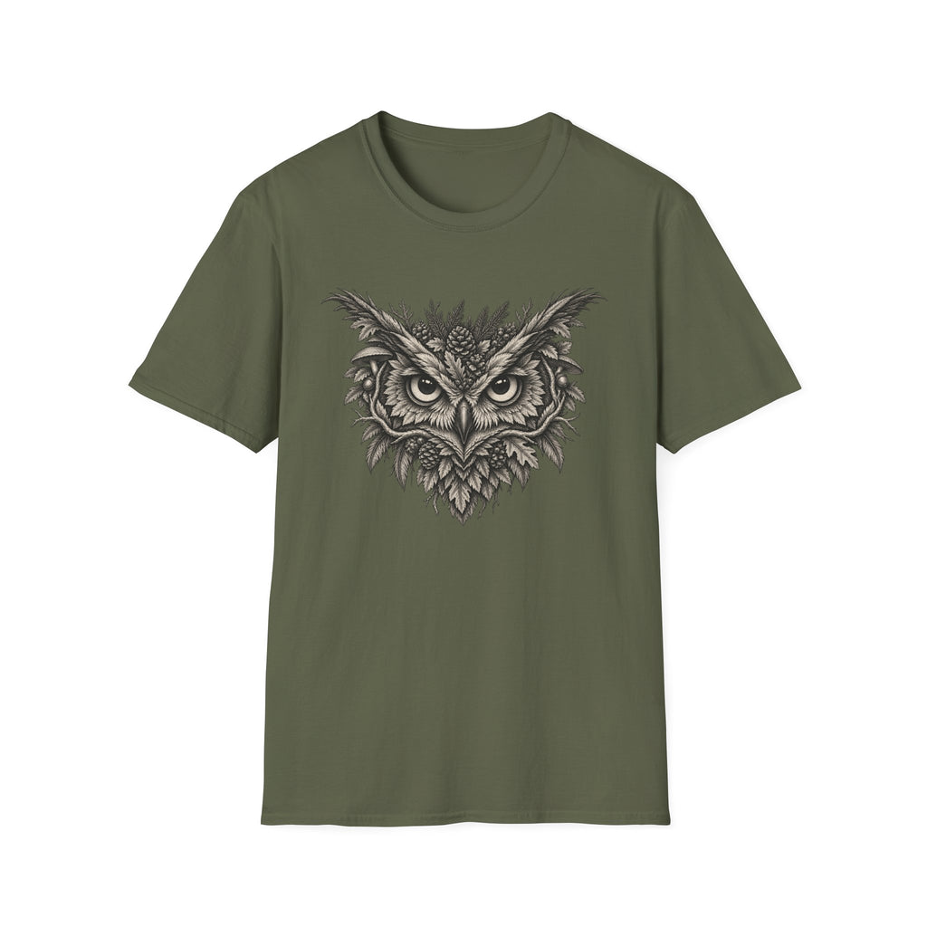 Botanical Owl Engraving T-Shirt