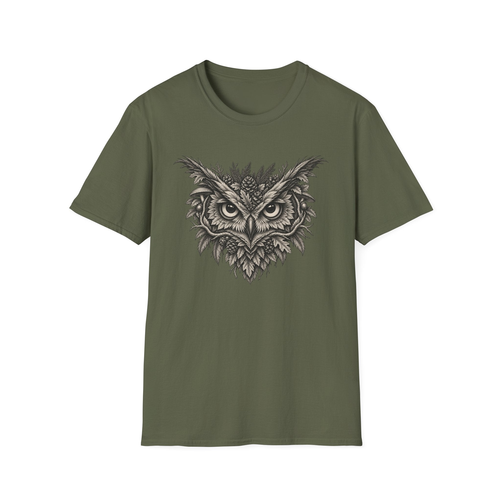 Botanical Owl Engraving T-Shirt