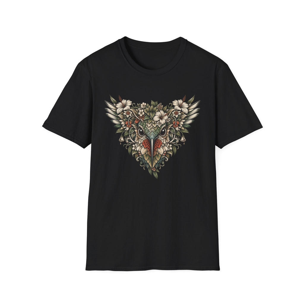 Botanical Hummingbird Floral Mask T-Shirt