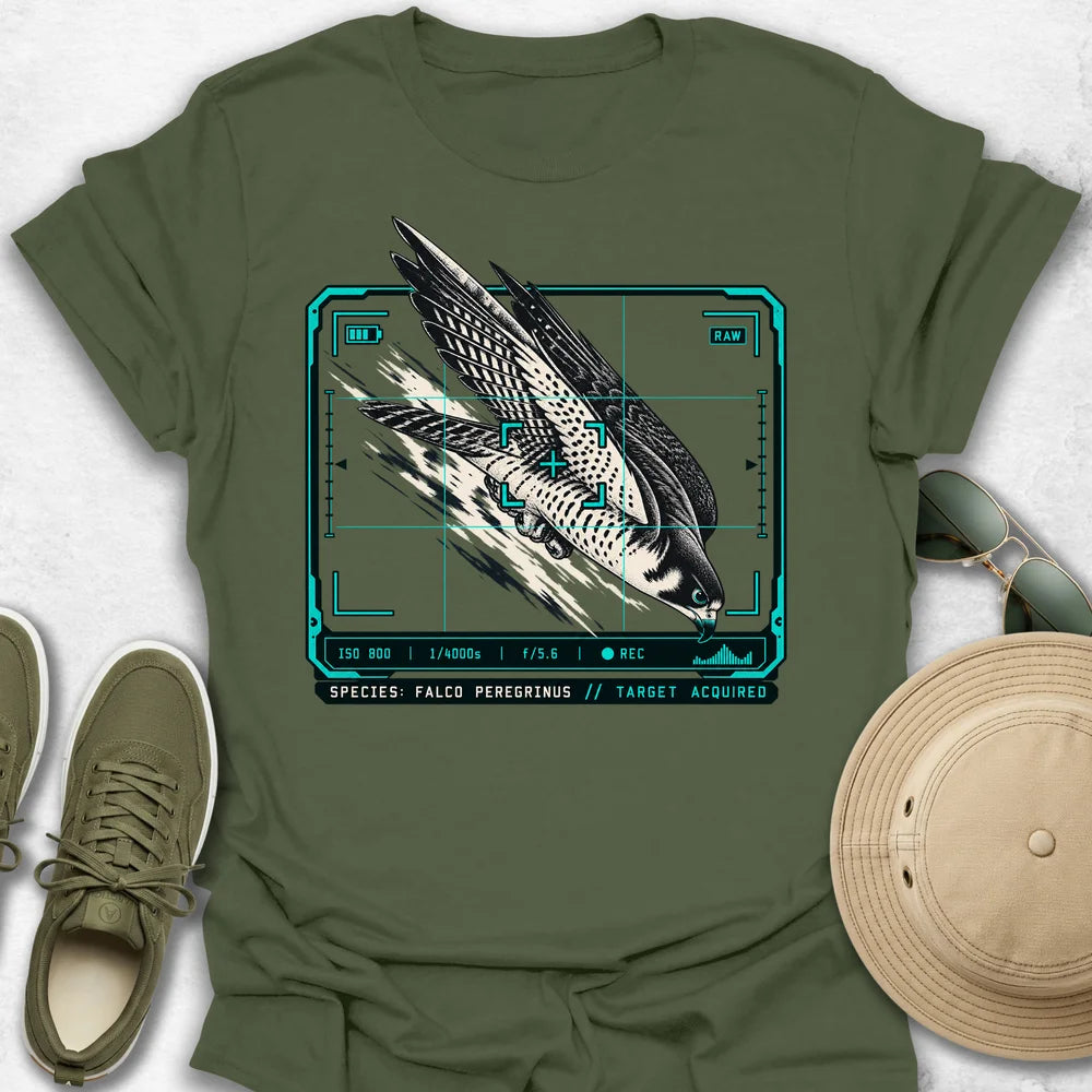 Peregrine Falcon Target Acquired HUD T-Shirt