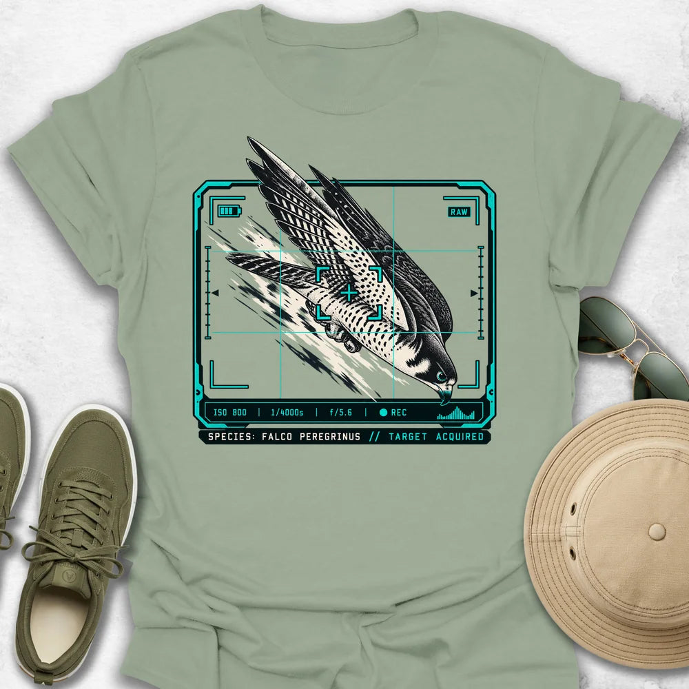 Peregrine Falcon Target Acquired HUD T-Shirt