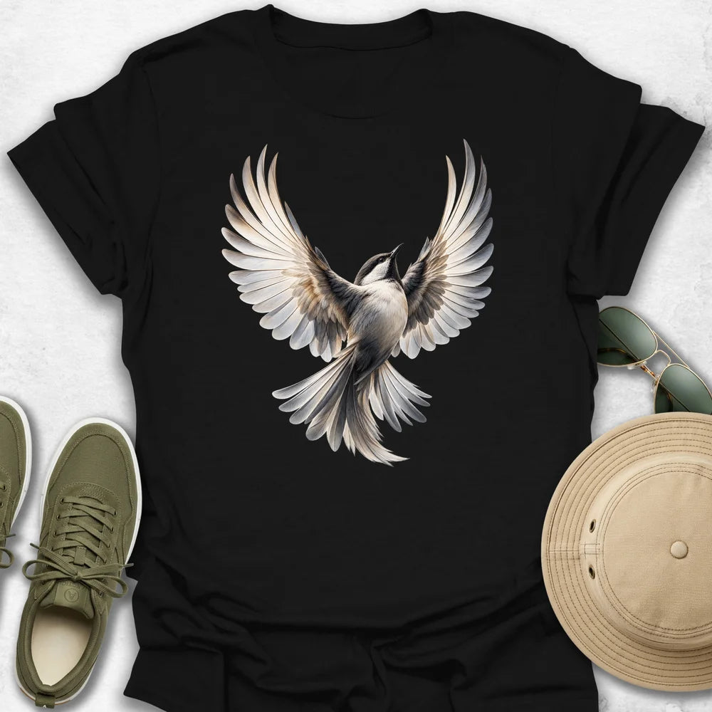 Chickadee with Spreading Wings T-Shirt