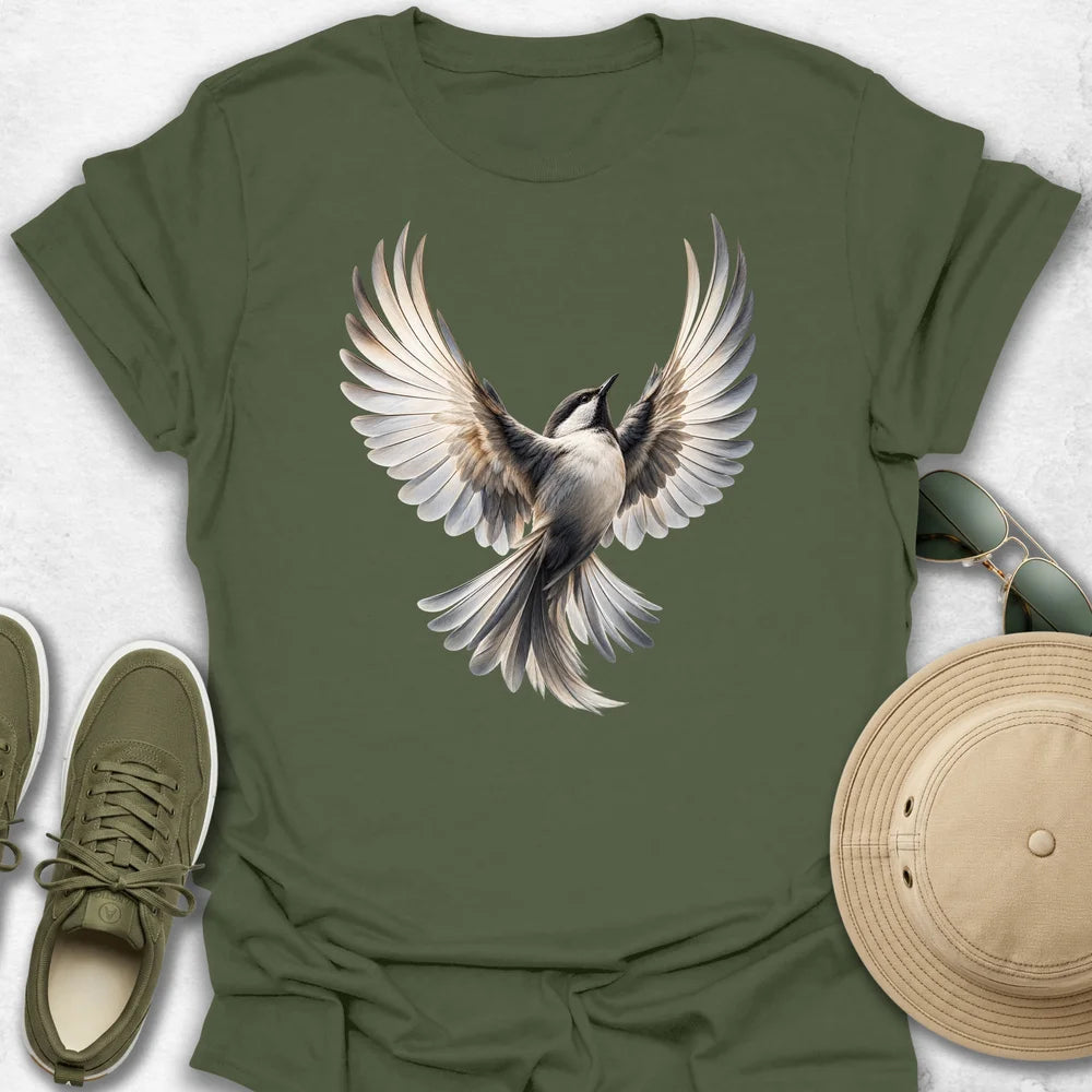 Chickadee with Spreading Wings T-Shirt
