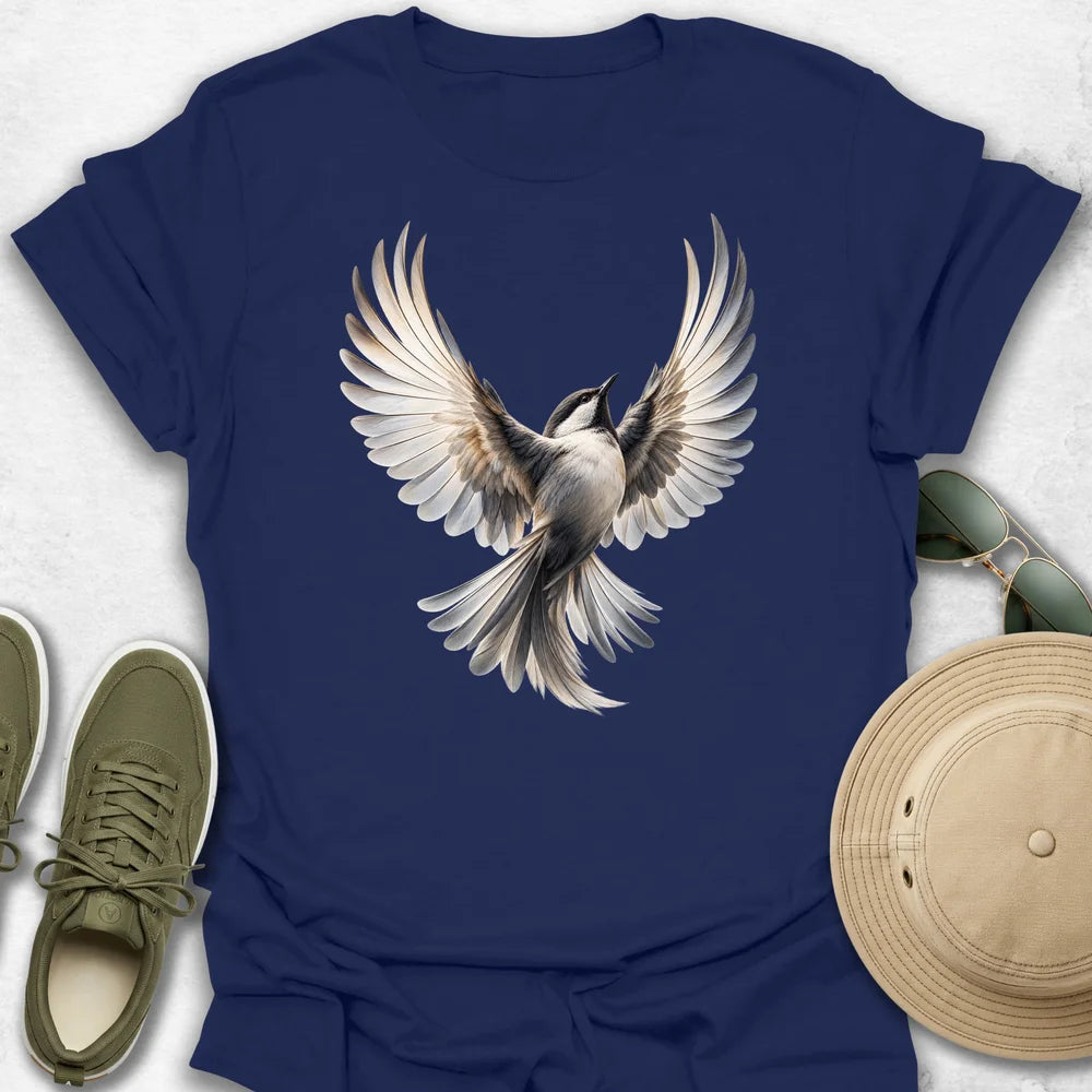 Chickadee with Spreading Wings T-Shirt