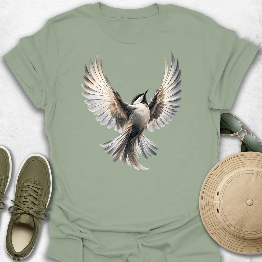 Chickadee with Spreading Wings T-Shirt