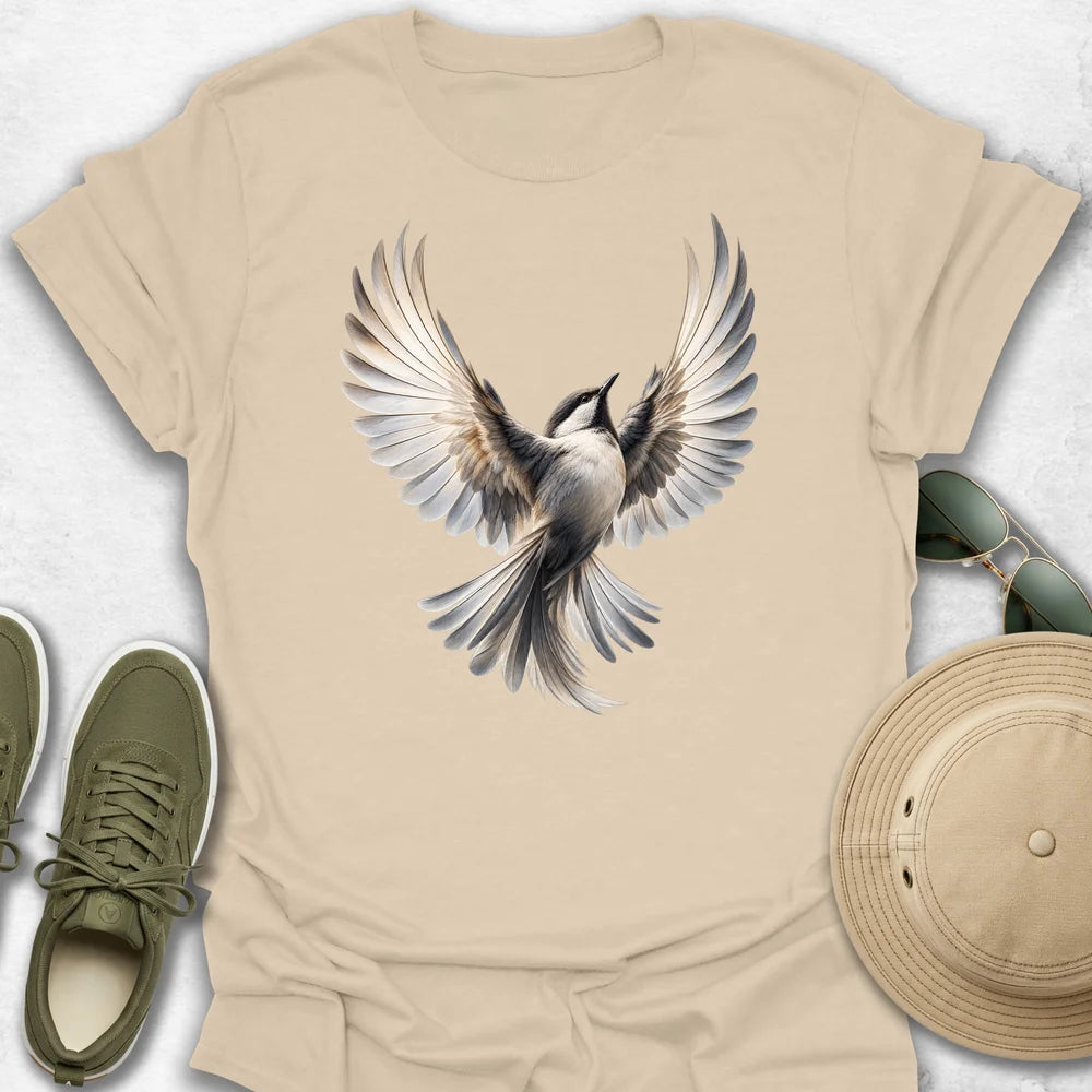 Chickadee with Spreading Wings T-Shirt