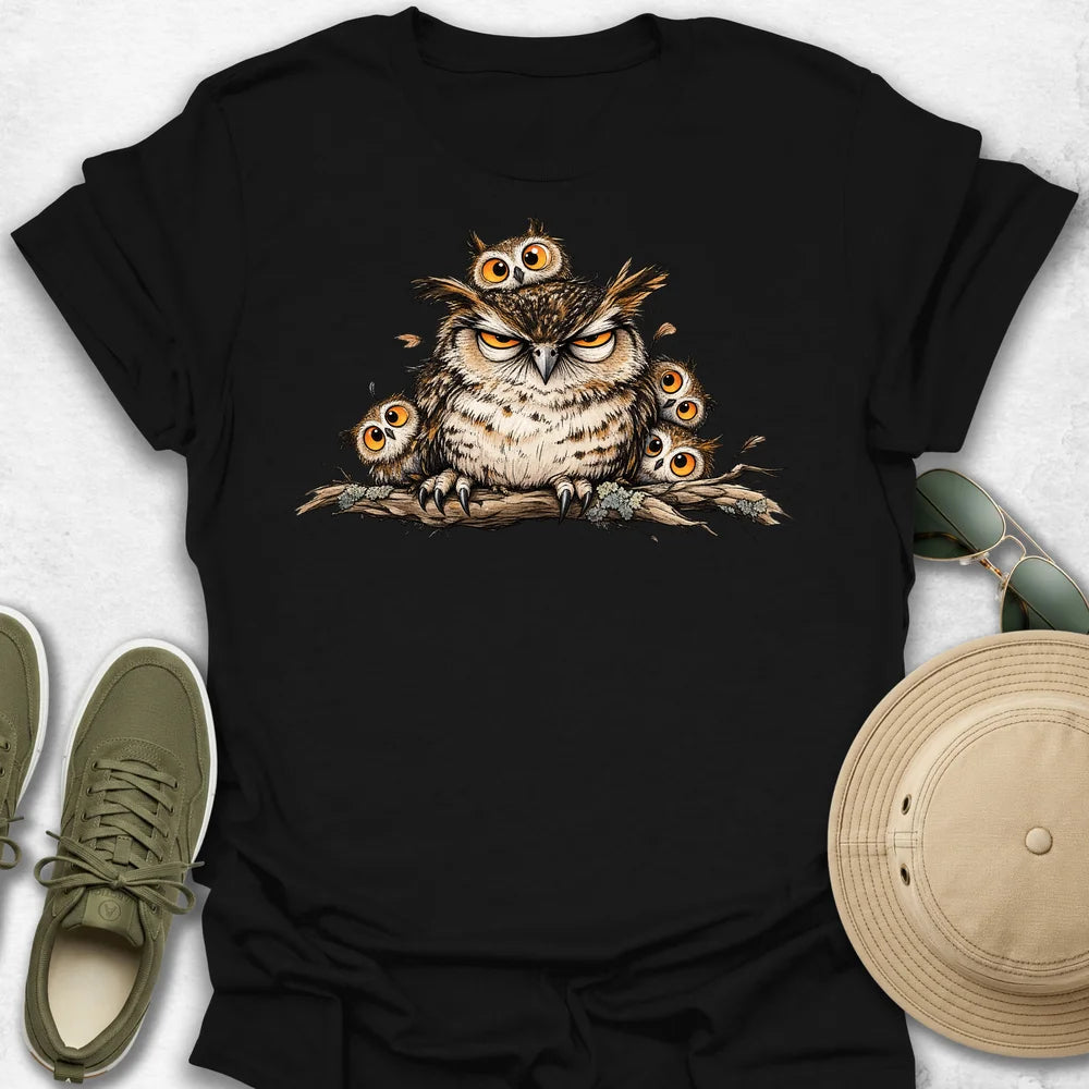 Owl Family on Branch T-Shirt
