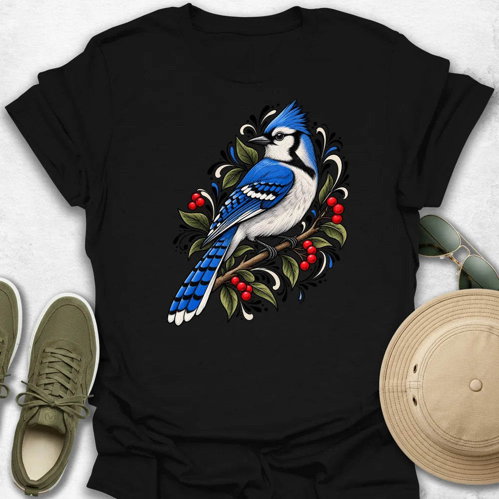 Blue Jay and Berries T-Shirt