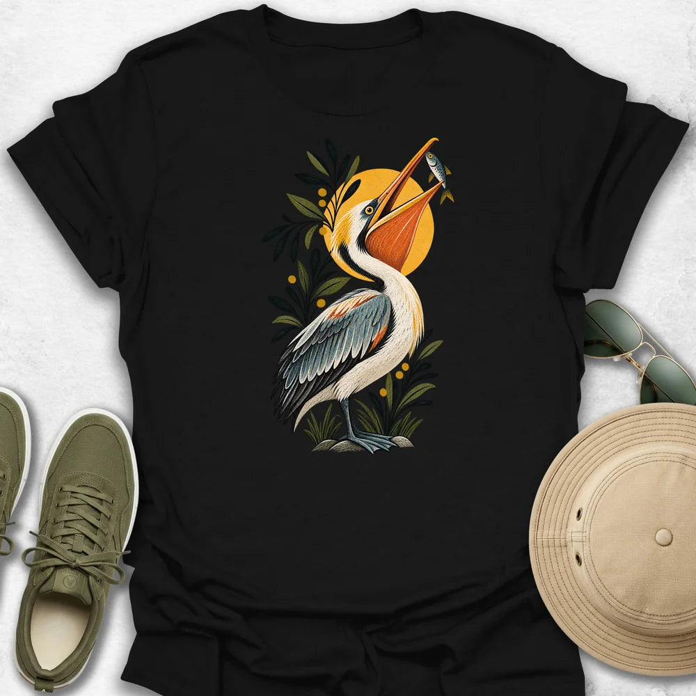 Pelican Catching a Fish T-Shirt
