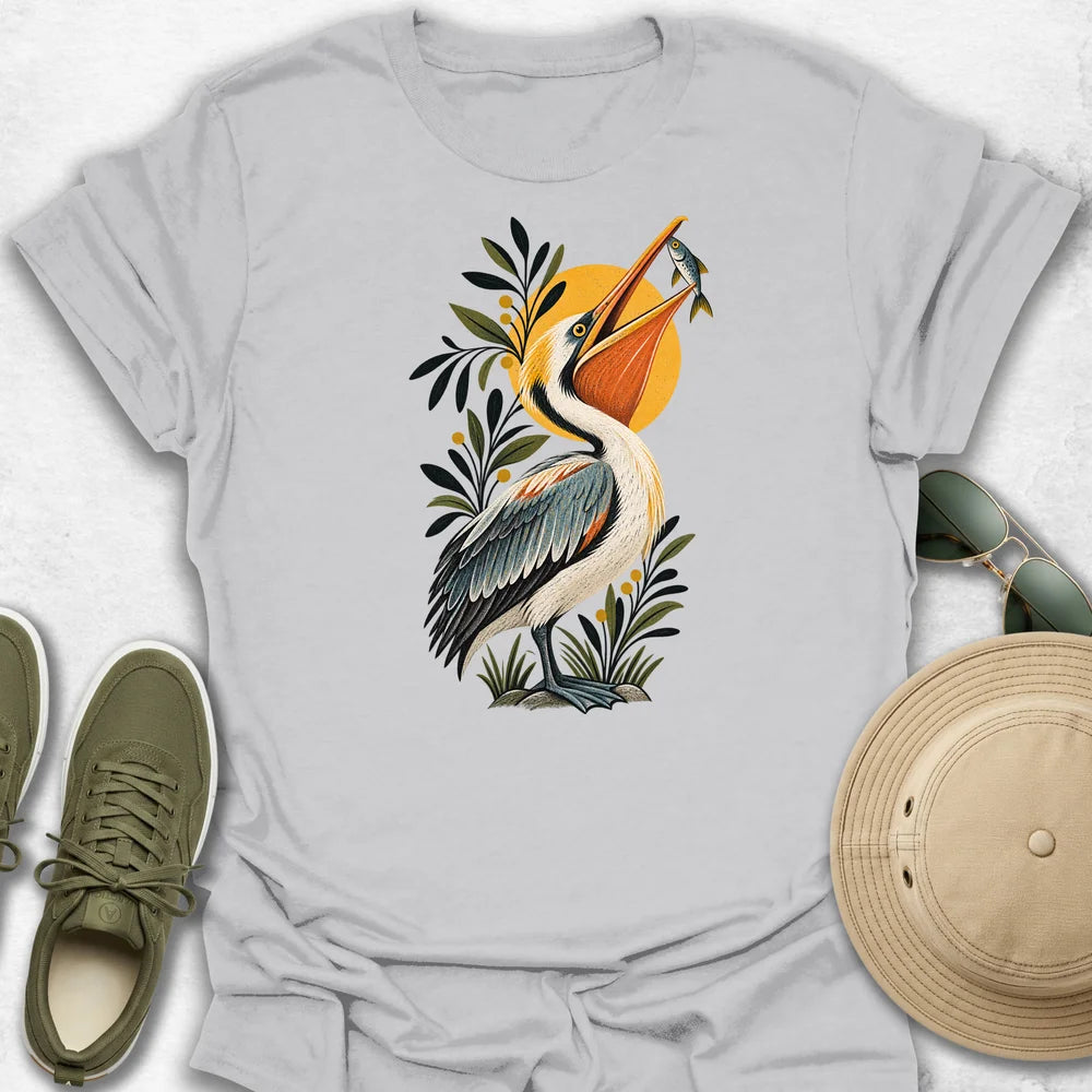 Pelican Catching a Fish T-Shirt