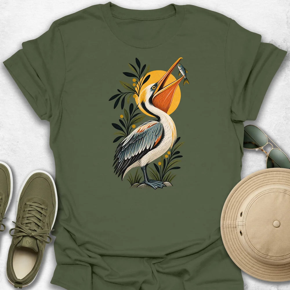 Pelican Catching a Fish T-Shirt