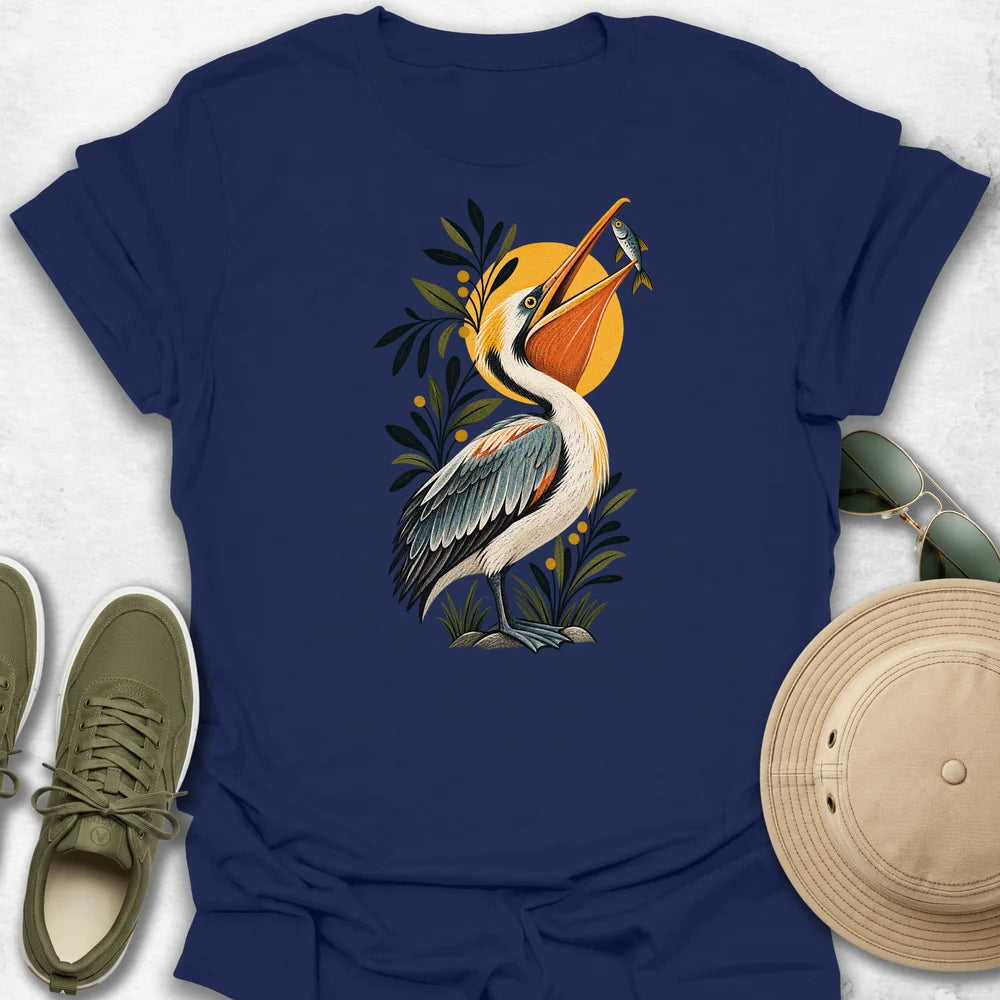 Pelican Catching a Fish T-Shirt