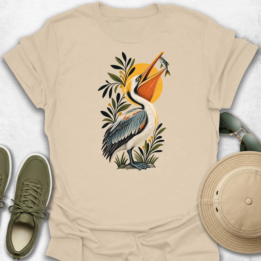 Pelican Catching a Fish T-Shirt