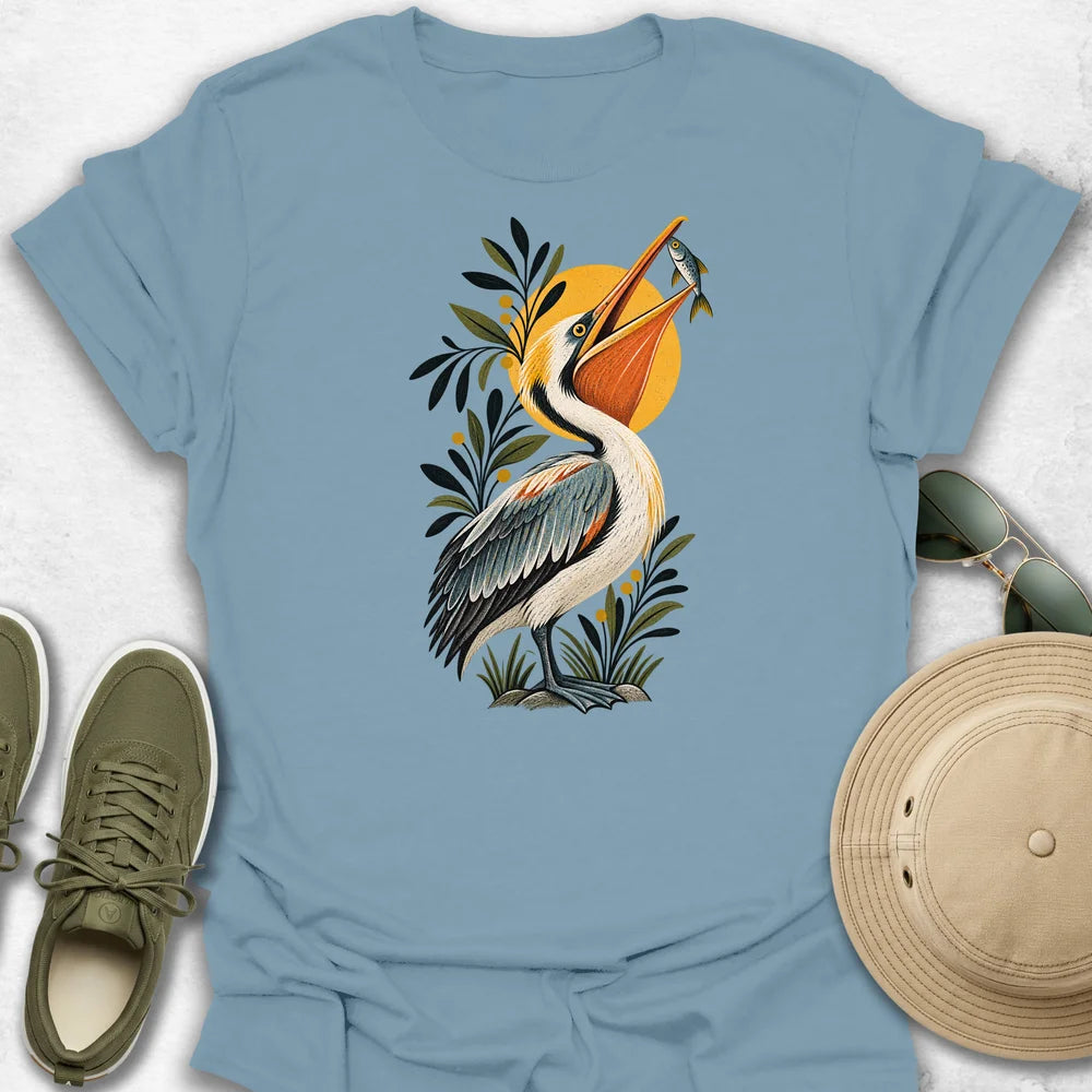 Pelican Catching a Fish T-Shirt